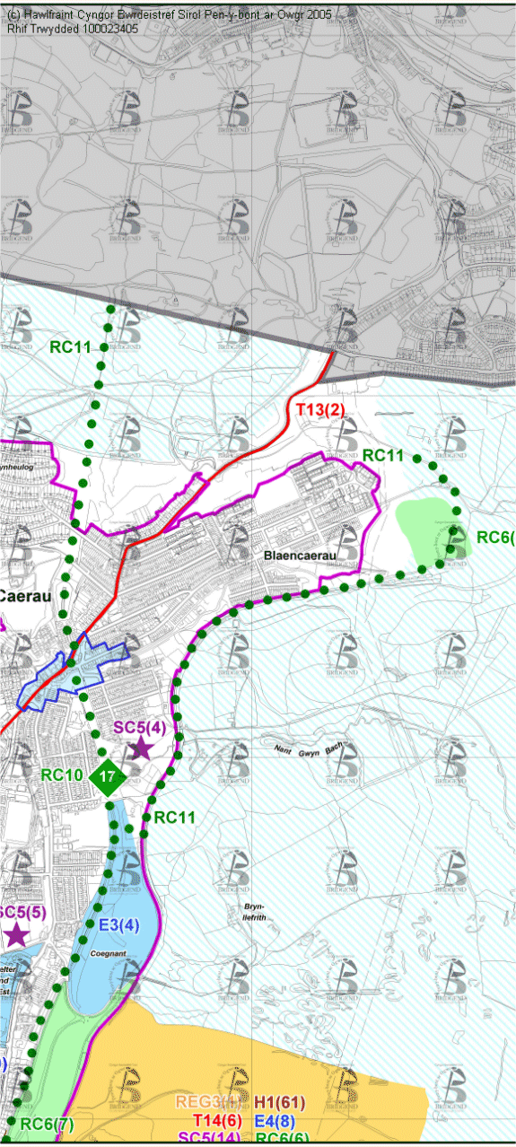 Map Cynigion 1 Canolog