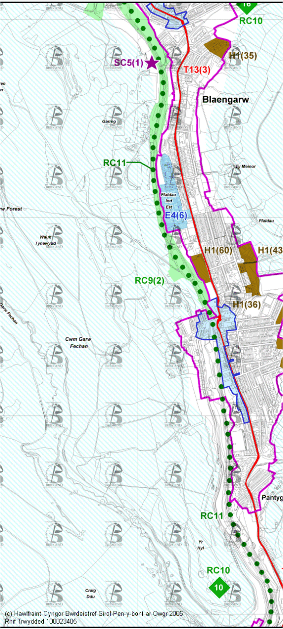 Map Cynigion 6 Canolog