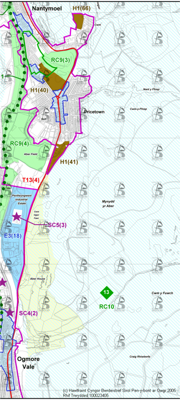 Map Cynigion 7 Canolog