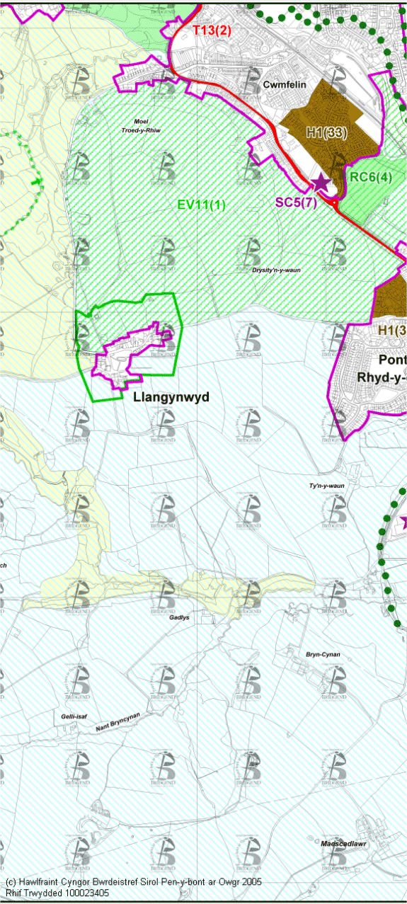 Map Cynigion 10 Canolog