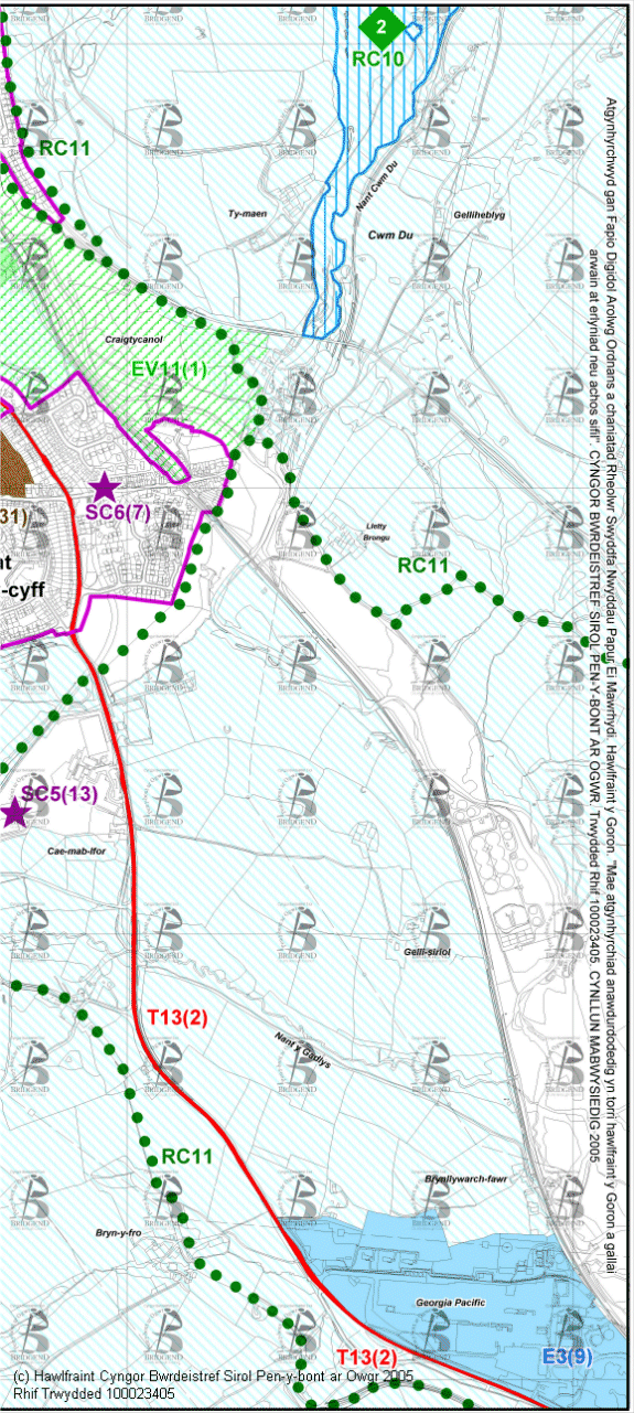 Map Cynigion 10 Dwyrain