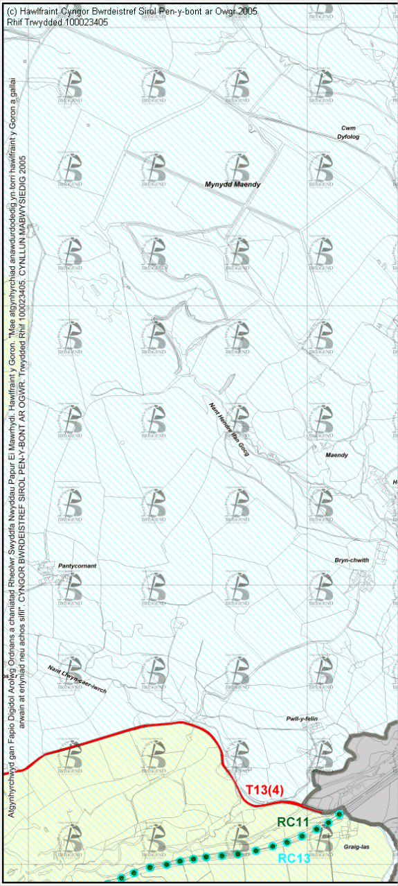 Map Cynigion 13 Gorllewin