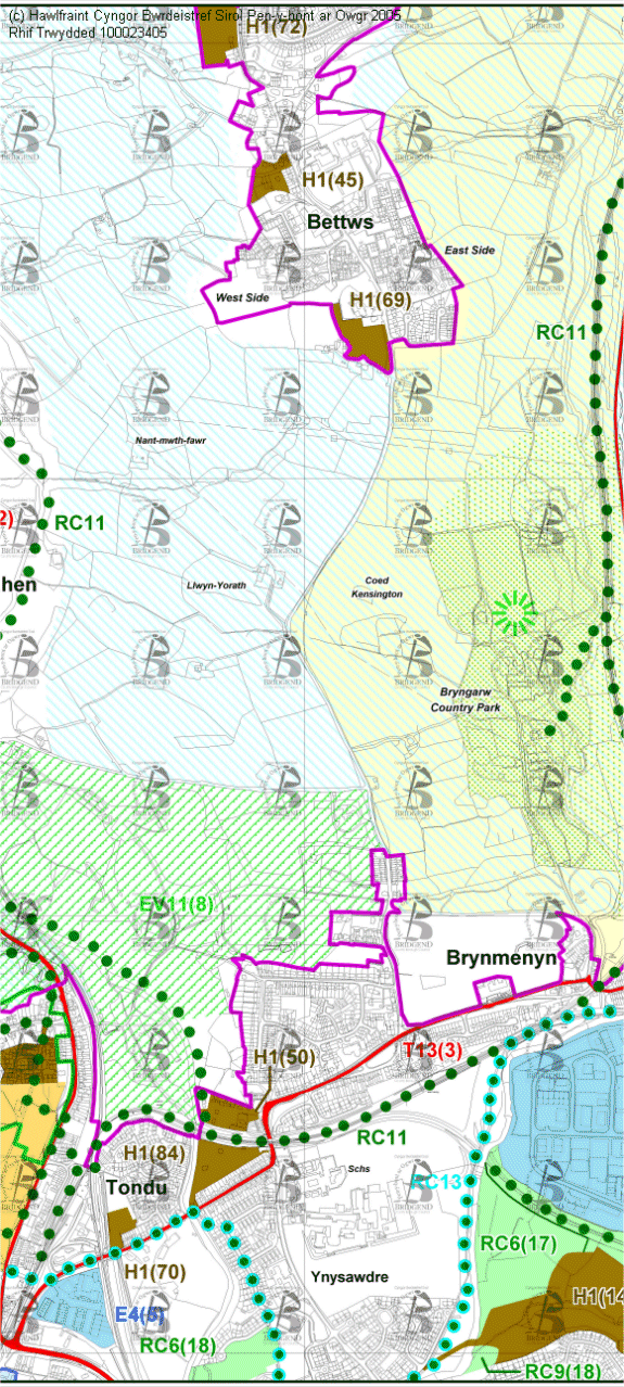 Map Cynigion 15 Canolog