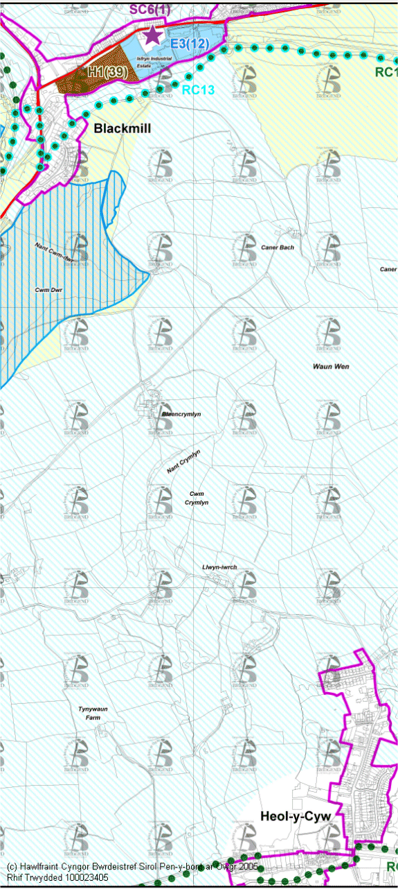Map Cynigion 16 Canolog