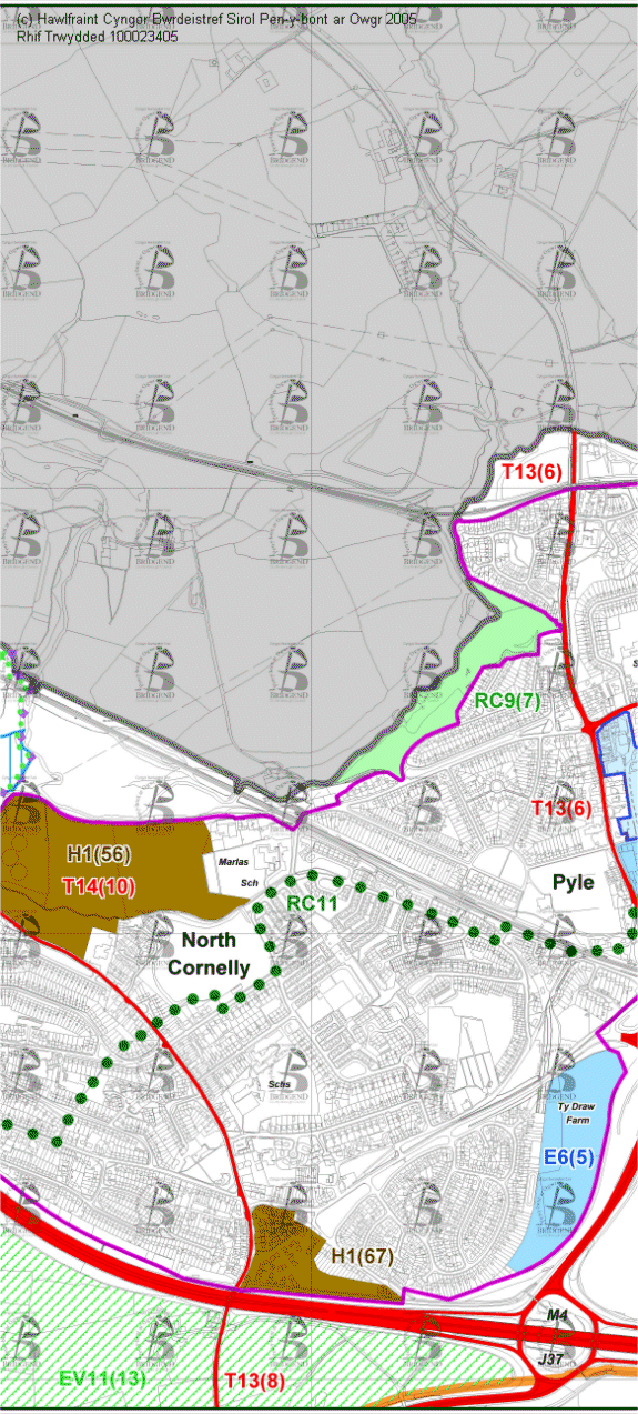 Map Cynigion 19 Canolog
