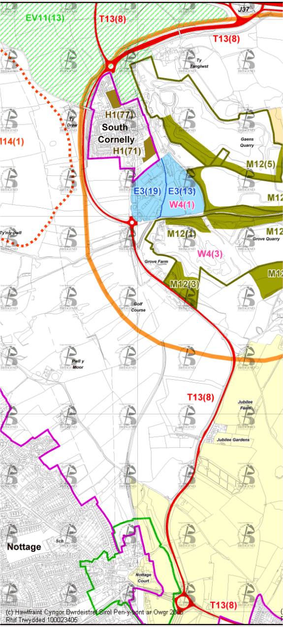 Map Cynigion 25 Canolog