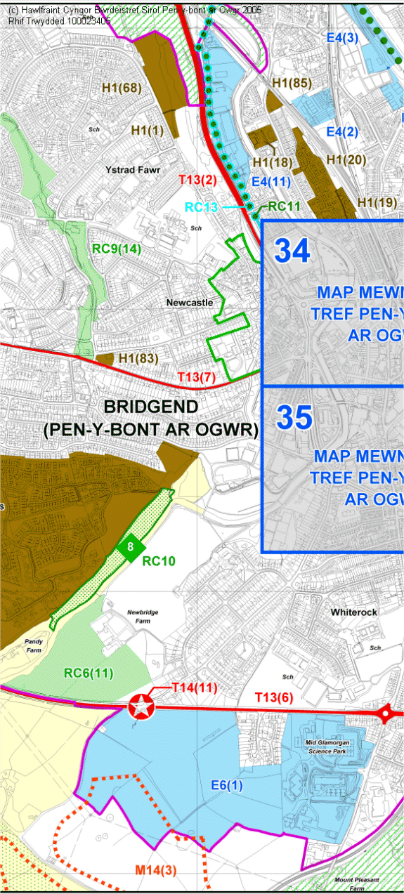Map Cynigion 27 Canolog