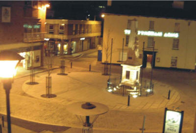 Night scene in Bridgend Town Centre
